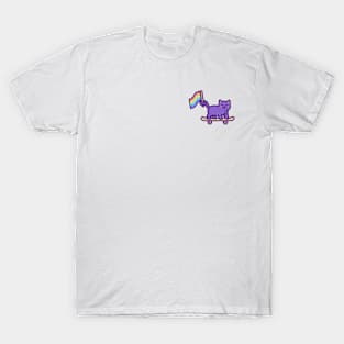LGBTQ+ Pride Skateboard Cat T-Shirt
